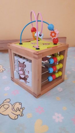 Zabawka kostka drewniana edukacyjna dla dziecka, oryginalna firmy Smyk