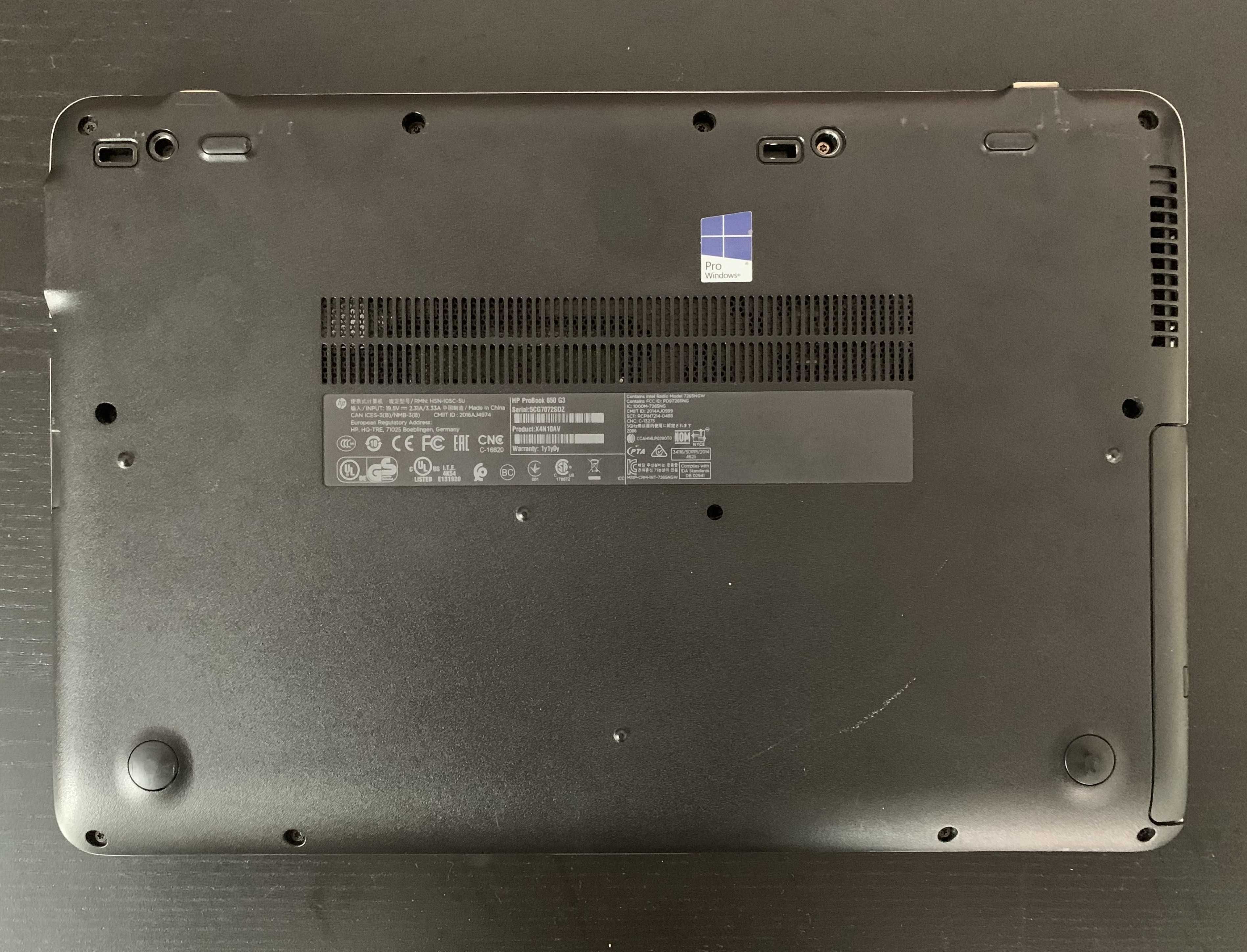 Portátil HP  ProBook 650 G3 I7 7th Gen