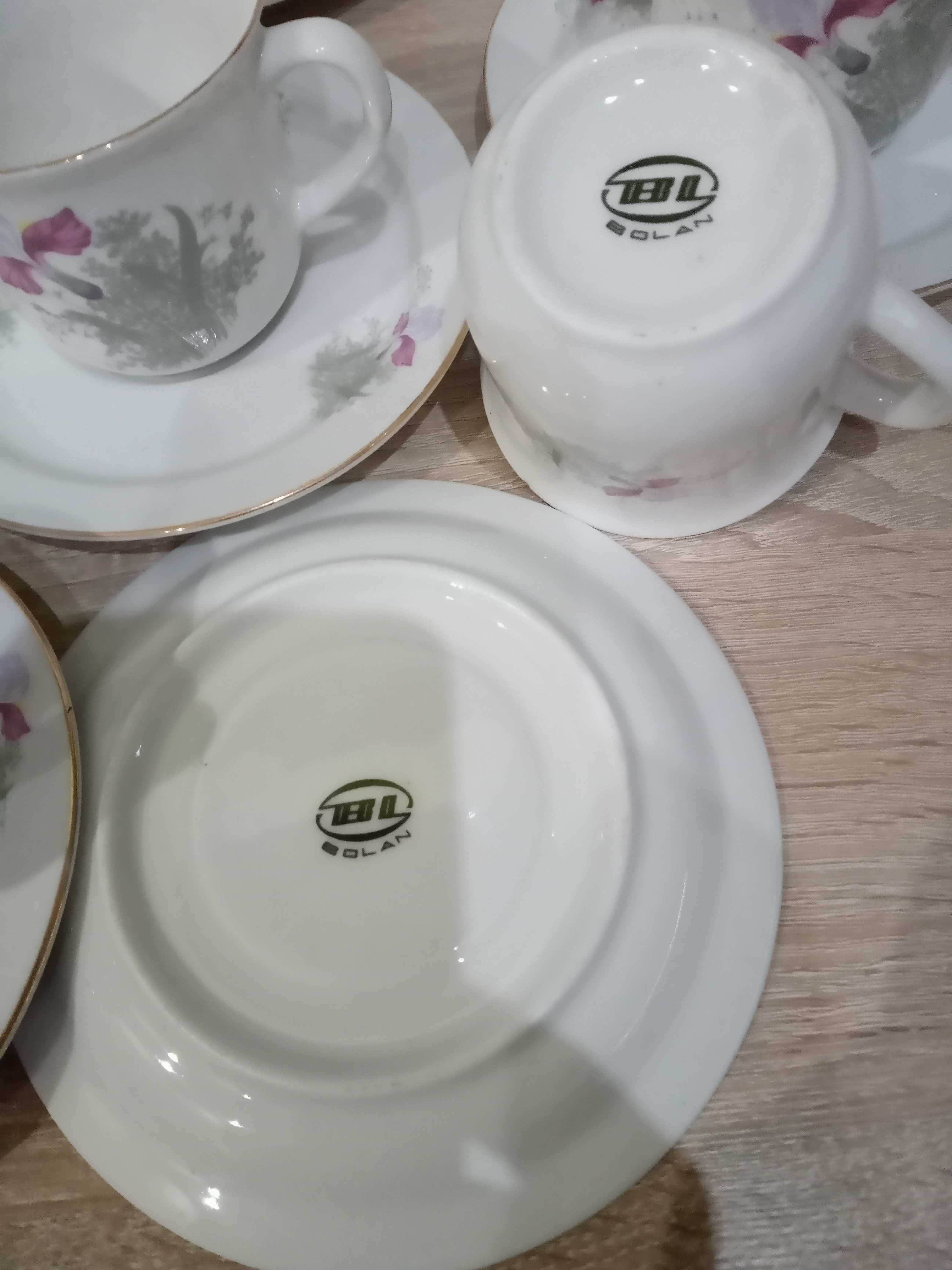 Stara porcelana ręcznie malowana. Bolan. 6 szt.