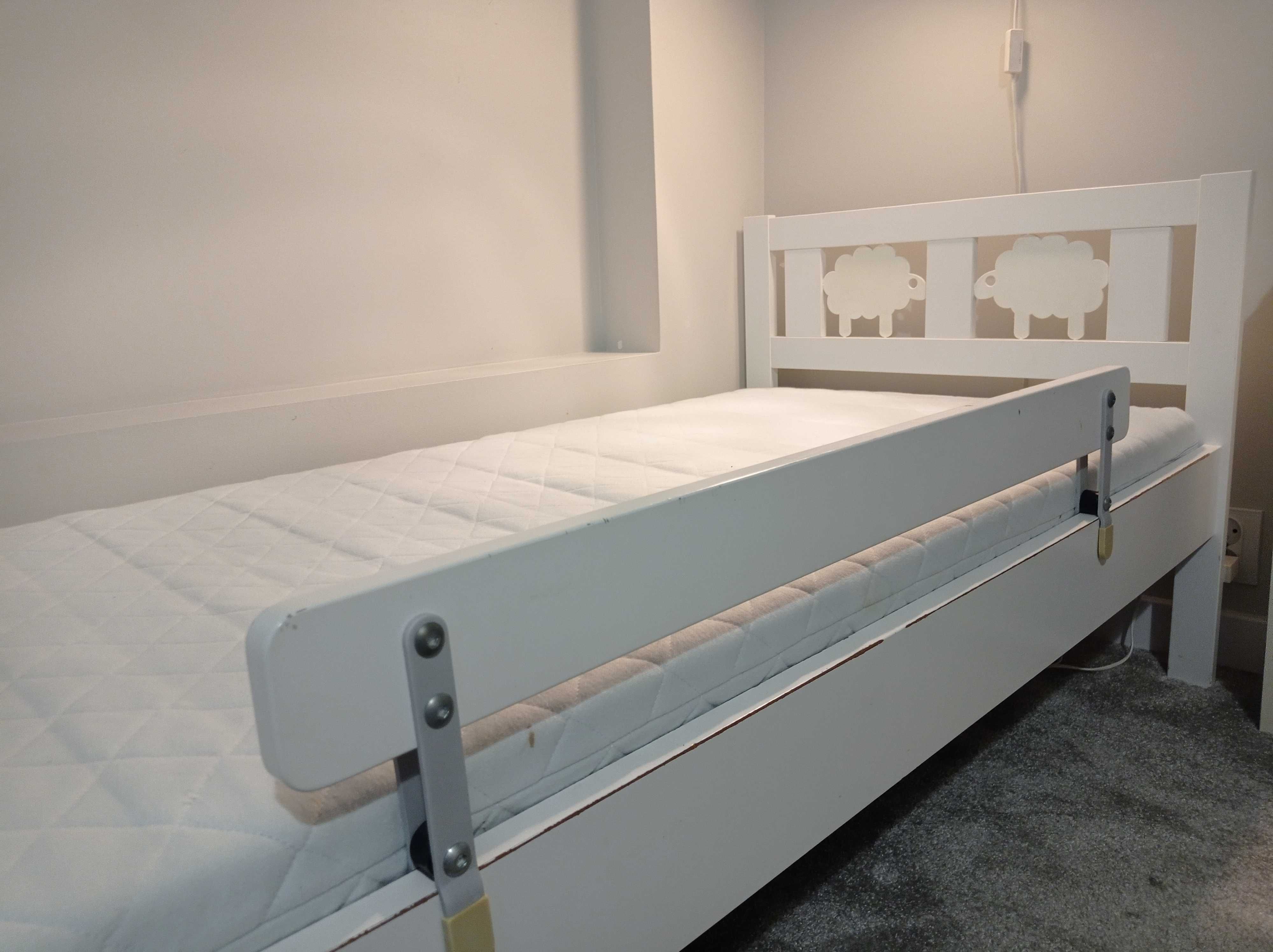 Łóżko dziecięce IKEA KRITTER, białe, 70x160, z materacem