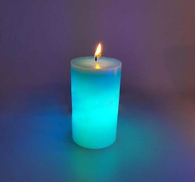 Восковая свеча с LED подсветкой с 7 цветами свечка