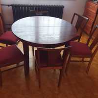 Stary stół i 6 krzesł