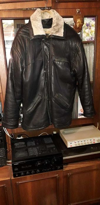 Мужская зимняя кожаная курка