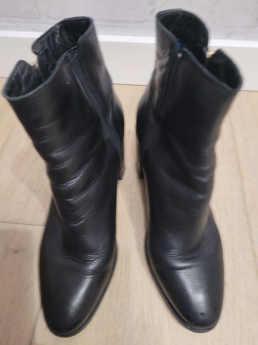 Botki tommy hilfiger 37 czarne skórzane