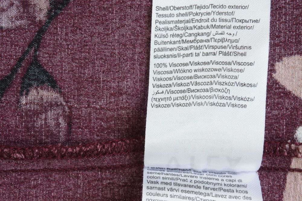 Bluzka Vila kwiaty bordo przewiewna z rękawem wiskoza