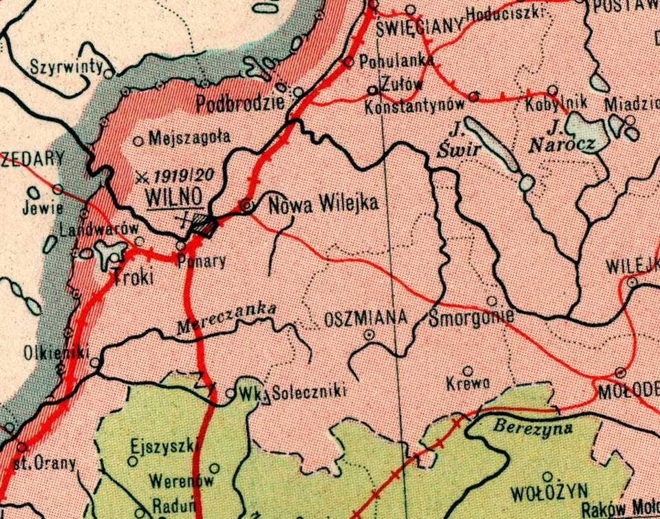 Mapa: Polska II Rzeczpospolita 1939 r. Płótno na blejtramie 50x40 cm.