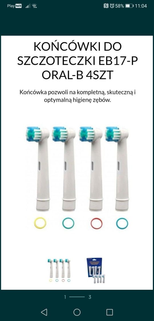 Końcówki do szczoteczki EB17-P oral