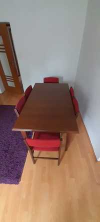 Stół z 6 krzesłami stan bdb