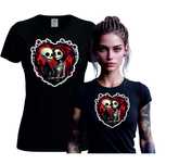 Koszulka Damska T-Shirt Prezent Miłość Aż Po Grób, Goth Romance 3