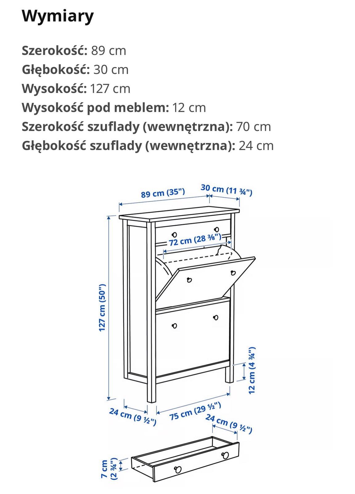 Komoda na buty hemnes