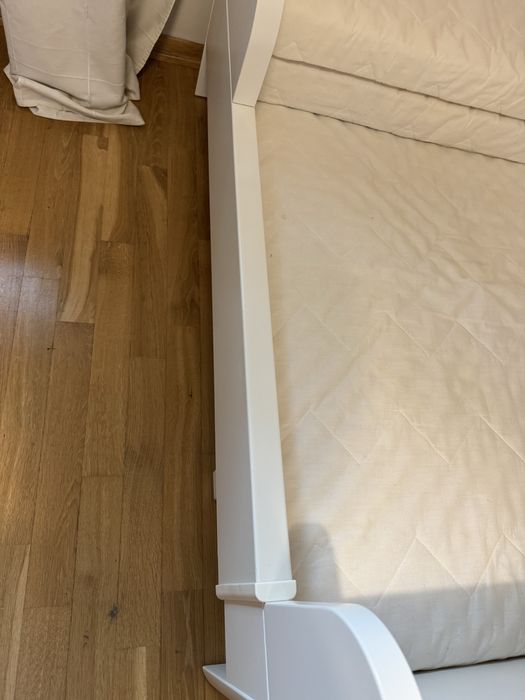 Łóżko dziecięce IKEA BUSUNGE białe 80x200 rozsuwane + MATERAC