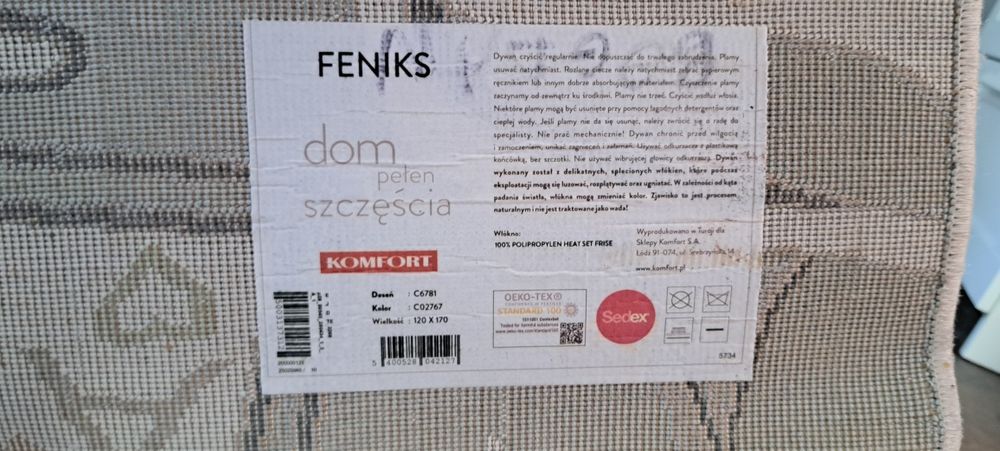 Dywan 120 x 170 Komfort