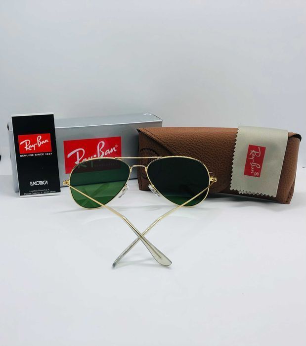 Солнцезащитные очки Ray Ban Aviator Large Metal 3025 Green 58мм стекло