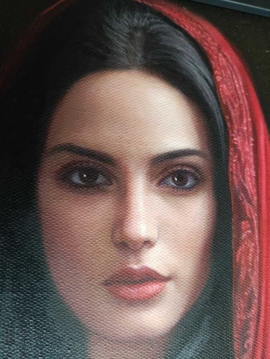 Obraz olejny na płótnie Mario Silano (1973) "Donna in rosso"