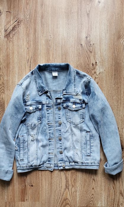 Katana jeansowa z przetarciami