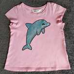 Delfin rozowa koszulka H&M rozmiar 110 / 116