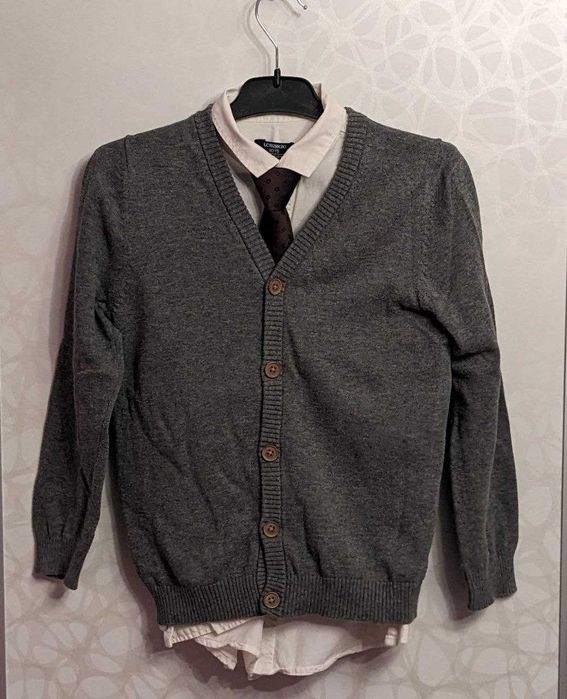 Трикотажная кофта (кардиган) lc waikiki на пуговицах для мальчика, 6-7