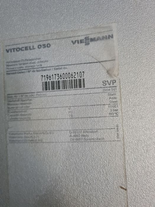 Bufor Viessmann 1000l Zasobnik