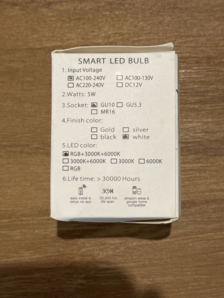 Smart LED bulb AC100-240v