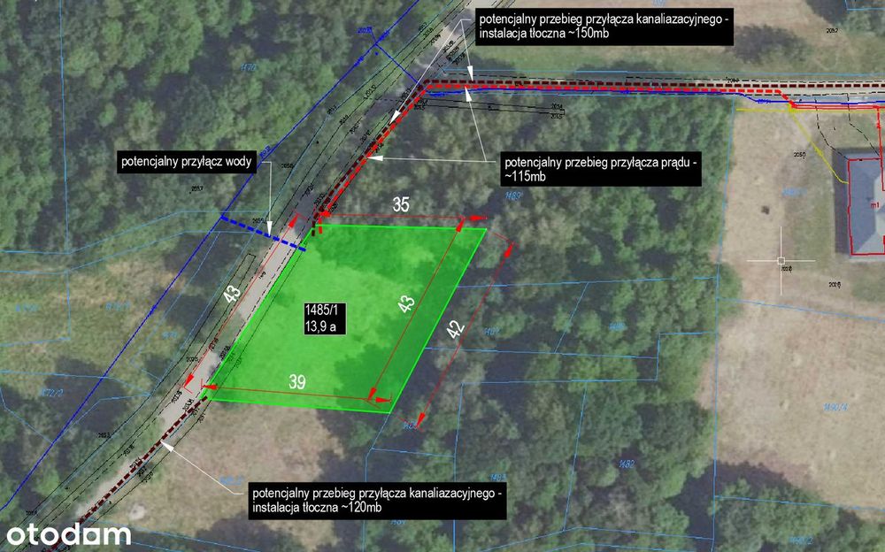 Piękna działka przy lesie, Stobierna 13,9a, wydane WZ