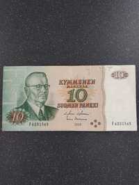 Banknot, Finlandia 10 markkaa, 1980.