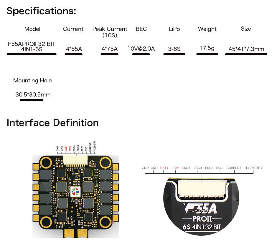 Регулятор обертів T Motor F55A PROⅡ 6S 4IN1 (TMOTOR)