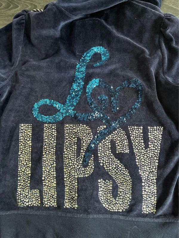 Lipsy London bluza ozdobna granatowa welurowa cekiny diamenciki