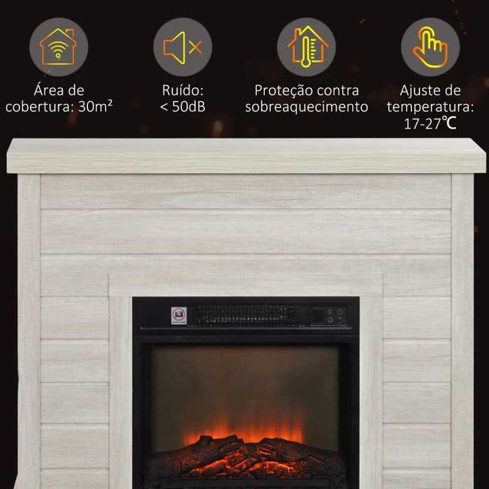 Lareira elétrica Decorativa – Madeira Clara