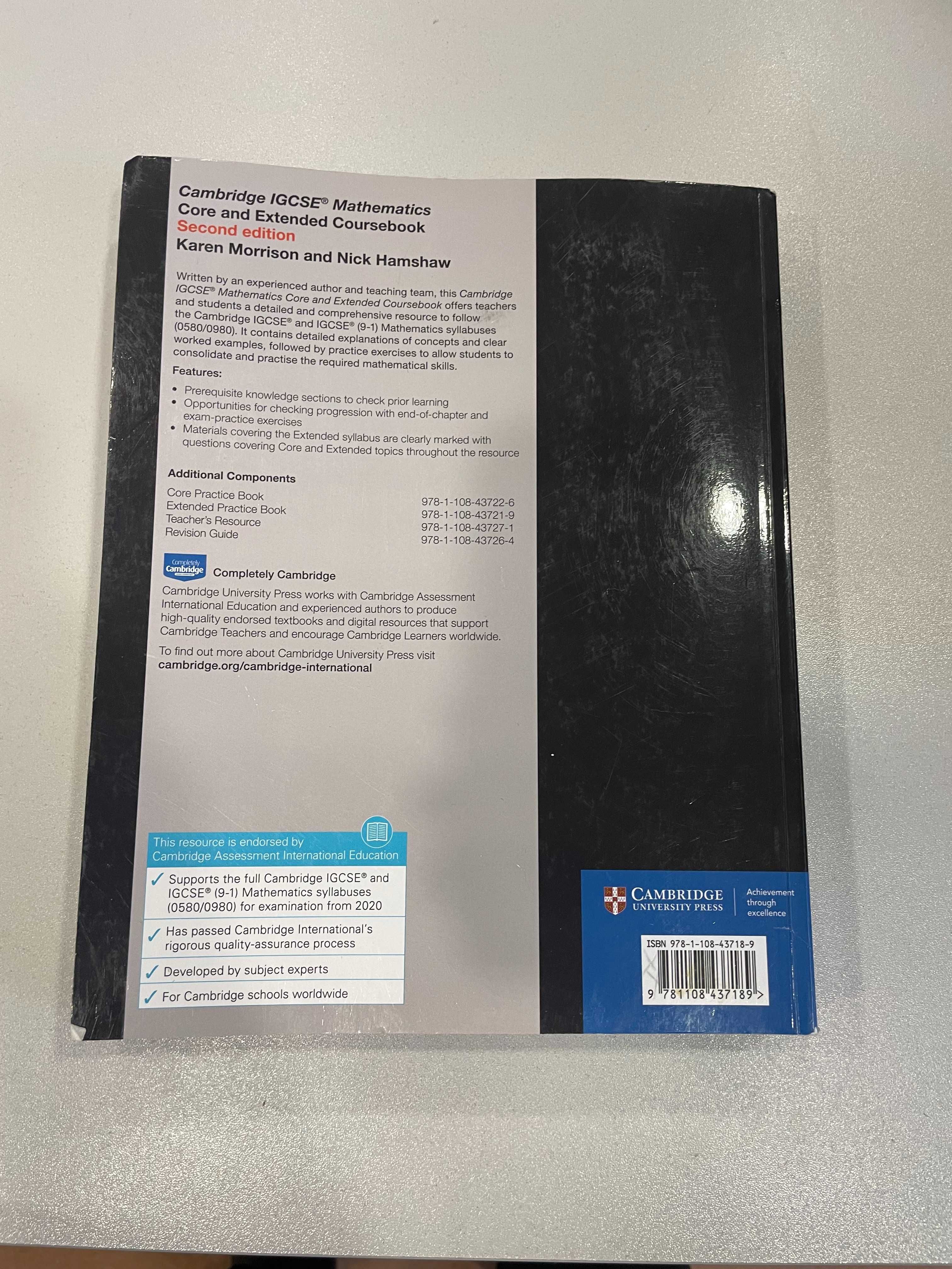 Cambridge IGCSE Mathematics Core and Extended Coursebook
