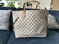 Louis Vuitton Neverfull torebka kremowa duza