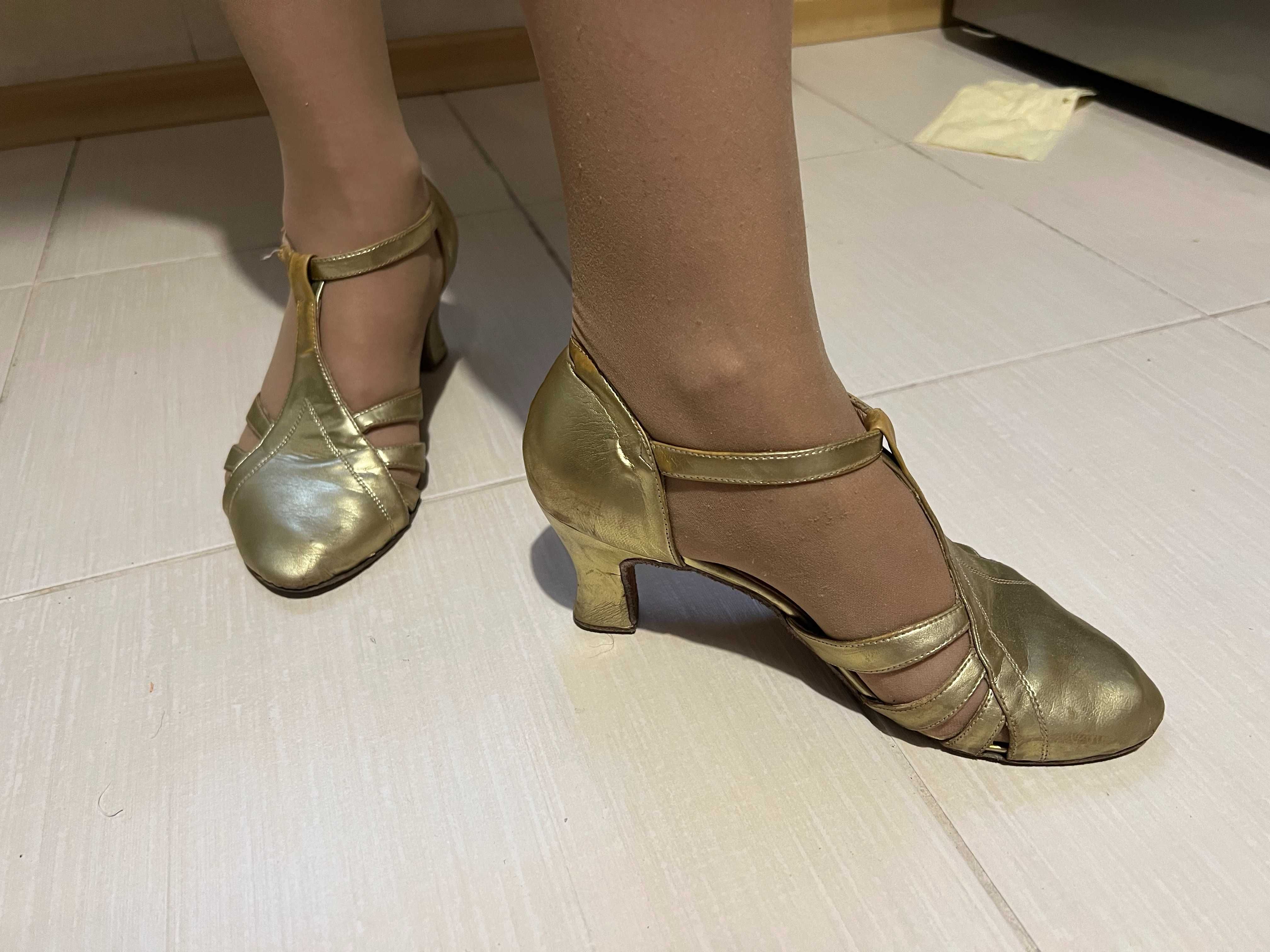 Туфлі Стандарт жіночі золоті  для бальних танців