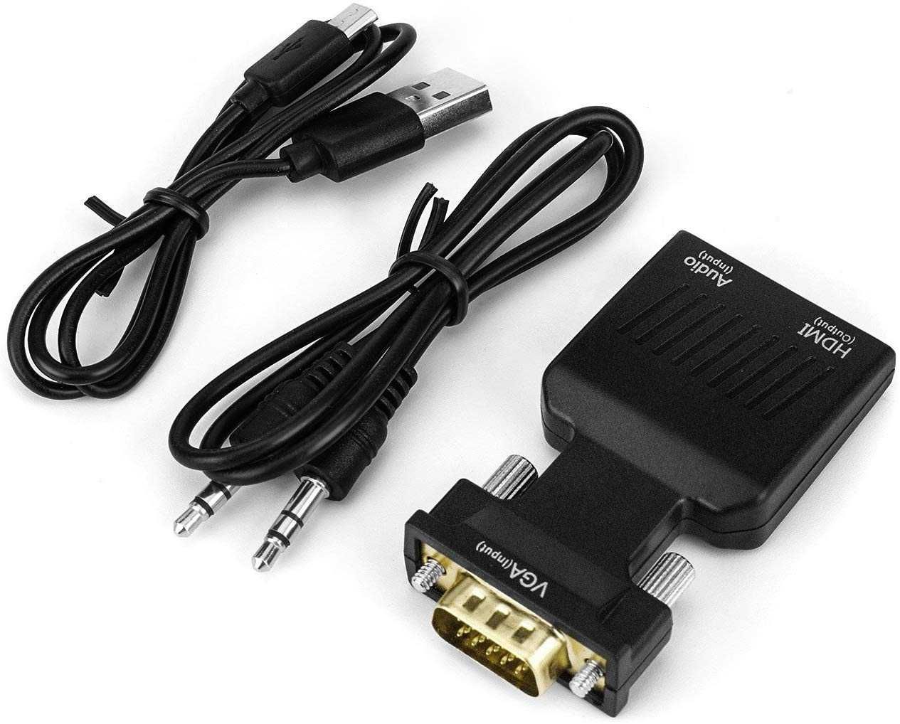 Adapter Konwerter VGA D-SUB do HDMI + Audio Dzwięk