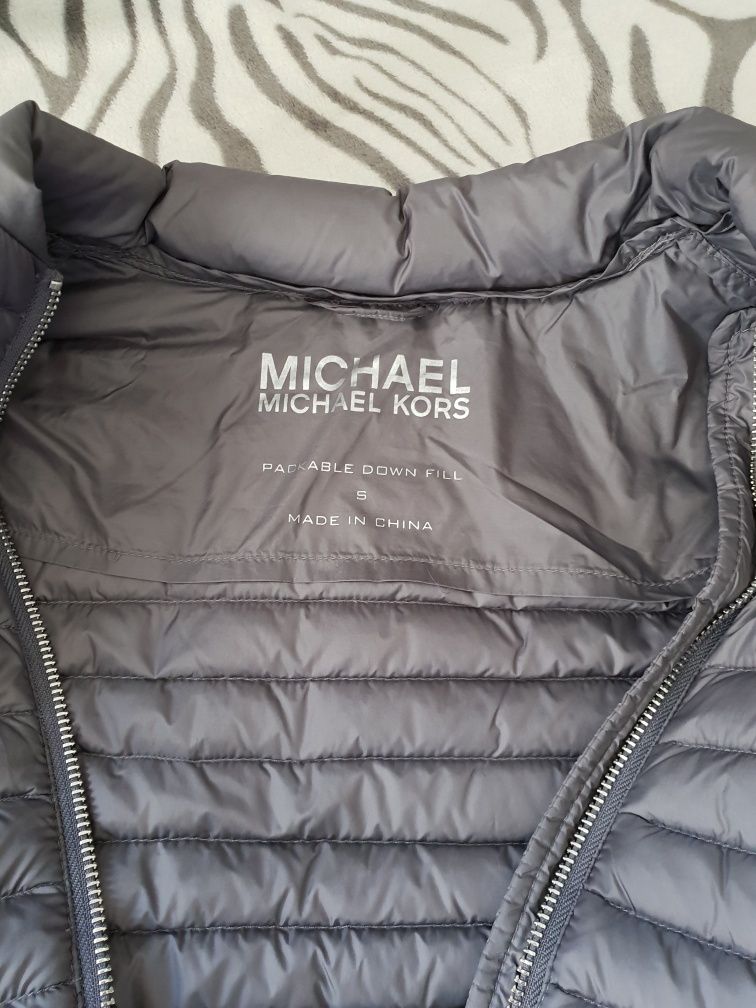 Szara, puchowa kurtka Michael Kors, rozm. XS