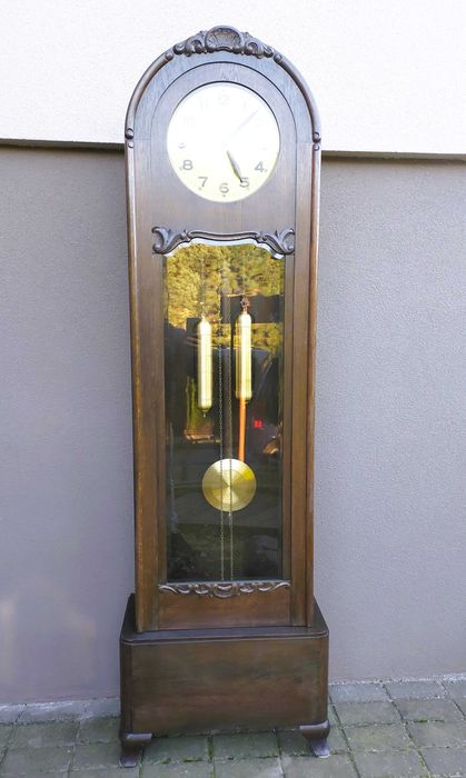 131 Stary zegar podłogowy baba Mauthe secesja stojący sprawny film