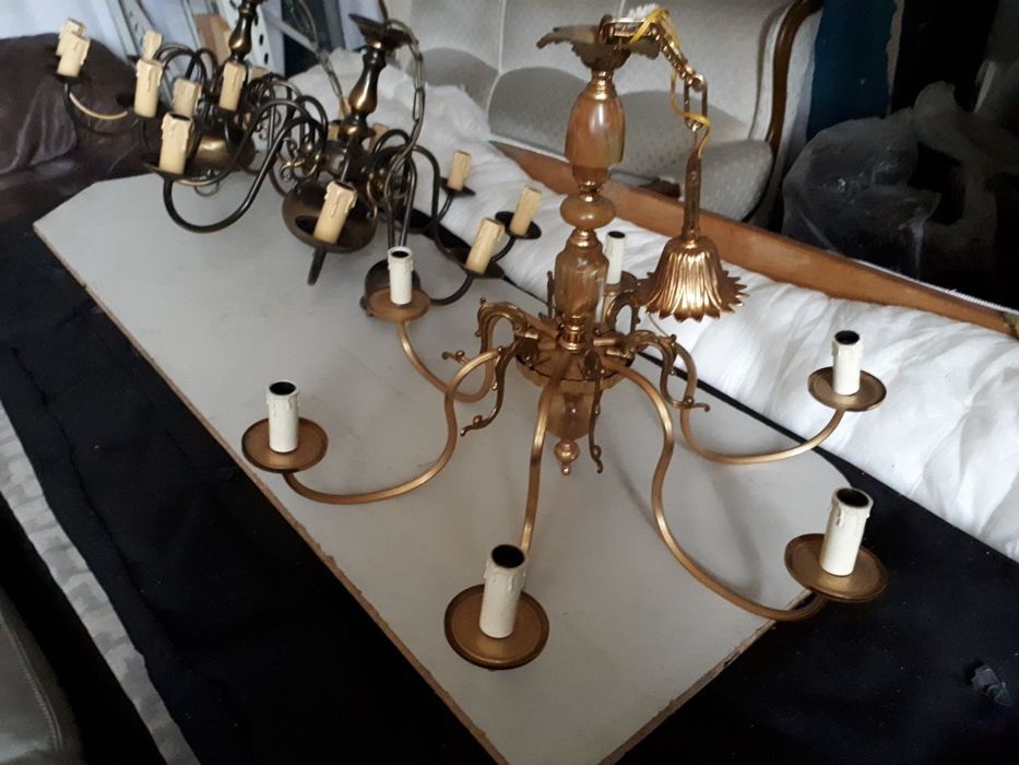 Люстра с ониксом, 6 свечей, Германия