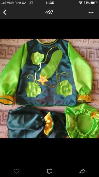 Костюми осінь, морква, часник, картопля, огірок