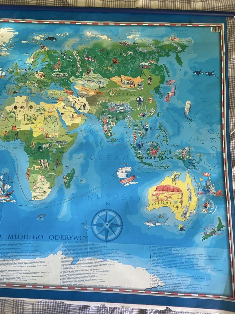 Mapa Świata Młodego Odkrywcy mapa ścienna dla dzieci
