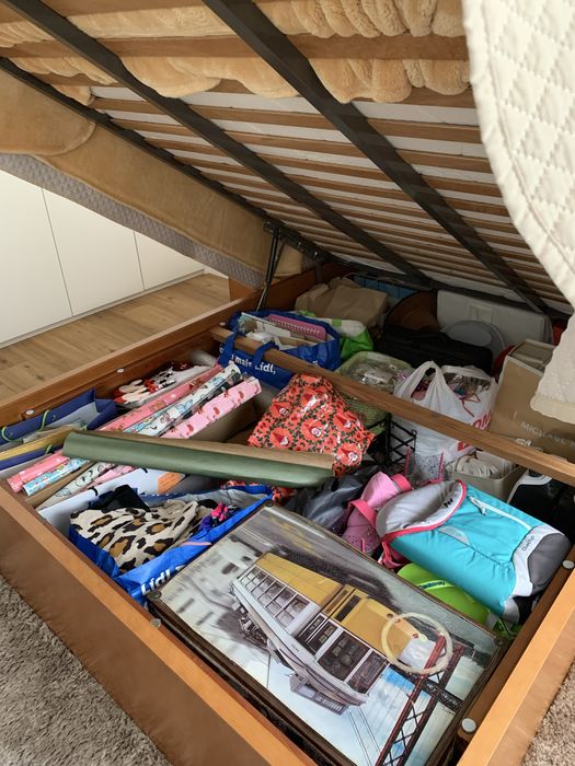 Cama Casal Madeira + Mesinhas de cabeceira