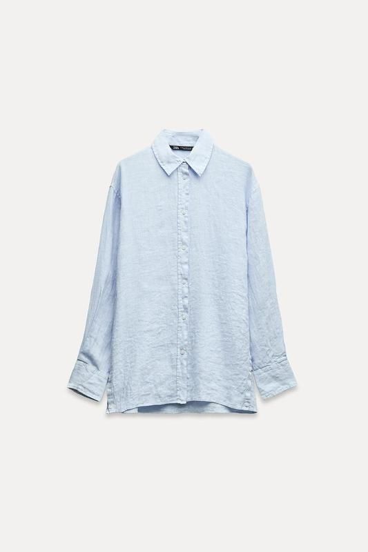 Сорочка zara оверсайз зі 100% льону