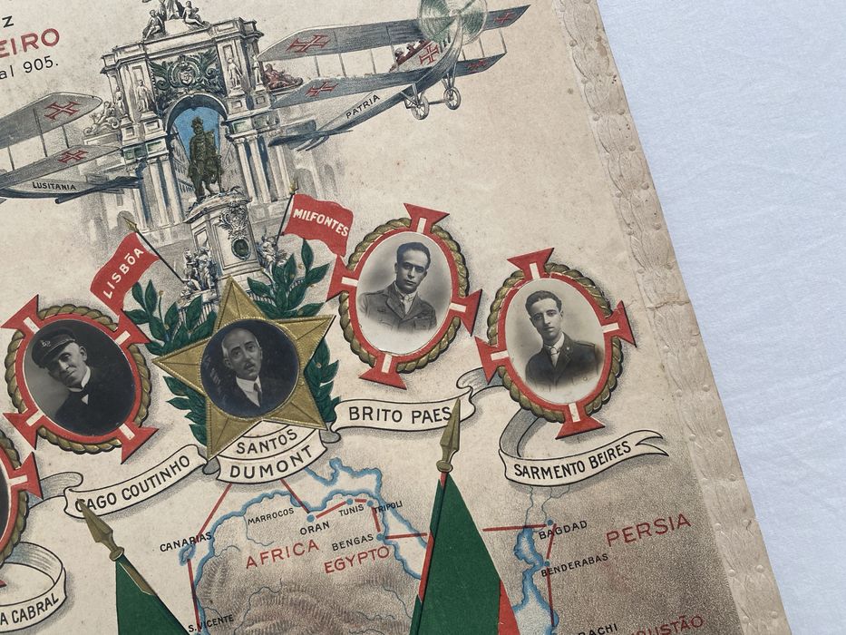 Poster 1ª travessia aérea Atlântico Sul 1922 Gago Coutinho Sacadura