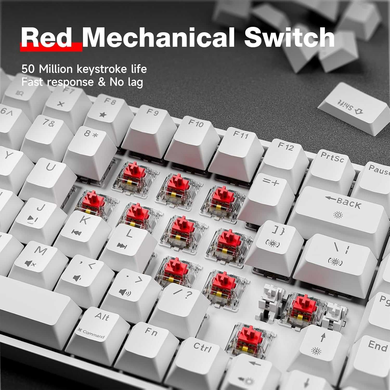 TMKB T84SE mechaniczna klawiatura gamingowa biała RED Switch