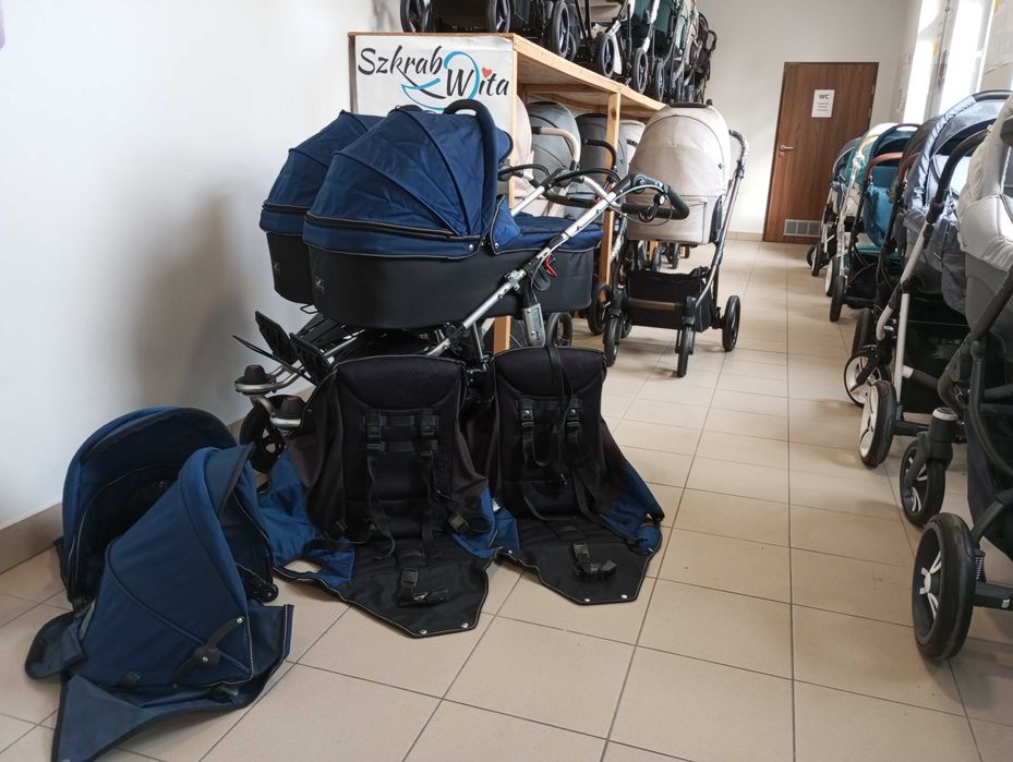 szkrabwita.pl wózek obok siebie dla bliźniaków TFK 2w1, 3w1 GWARANCJA