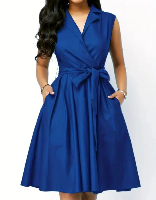 Elegancka sukienka z kieszeniami.