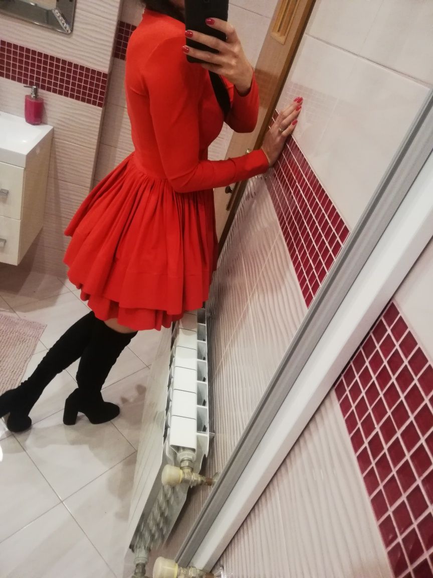 Czerwona świąteczna sukienka święta Lou 34 xs xs/s 36 s wigilia