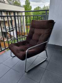 Fotel w stylu bauhaus/lata 70, 80, chromowana rama