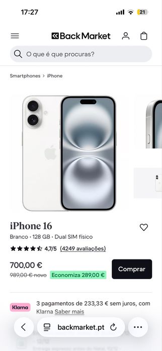 Iphone 16 como novo 128GB