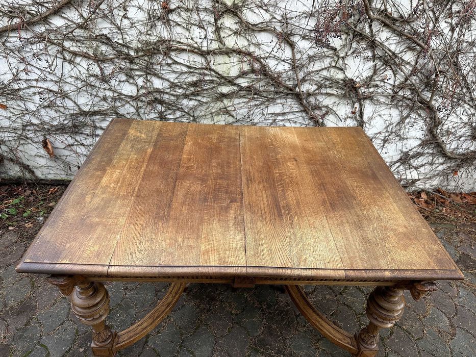 Stary Stol Eklektyczny Antyk Masywne Drewno