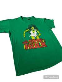 Bawełniana zielona bluzka/tshirt z krótkim rękawem She-Hulk Marvel M/L