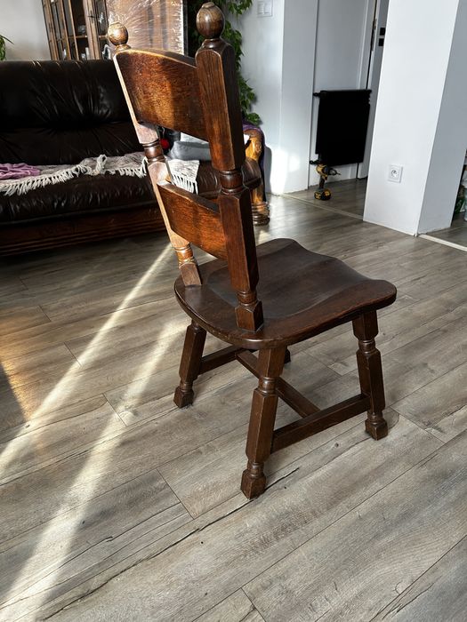 Stół dębowy biesiadny z krzeslami dębowymi