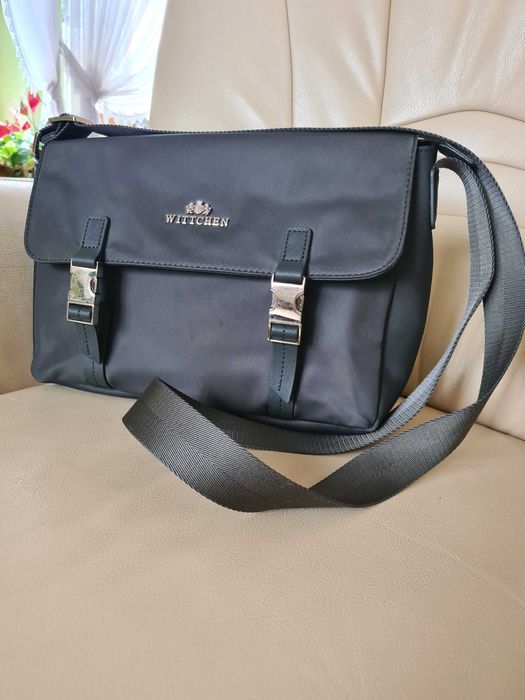 Torebka listonoszka WITTCHEN oliwkowa zielona złote zapięcia